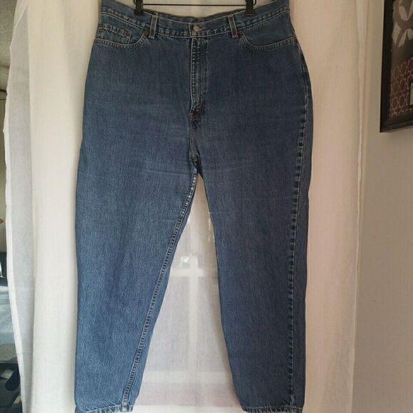 VTG Levi's 550 Jeans Relaxed Tapered 20 W S USA MADE High Rise 36 x 28 2000 Y2K - Picture 2 of 16